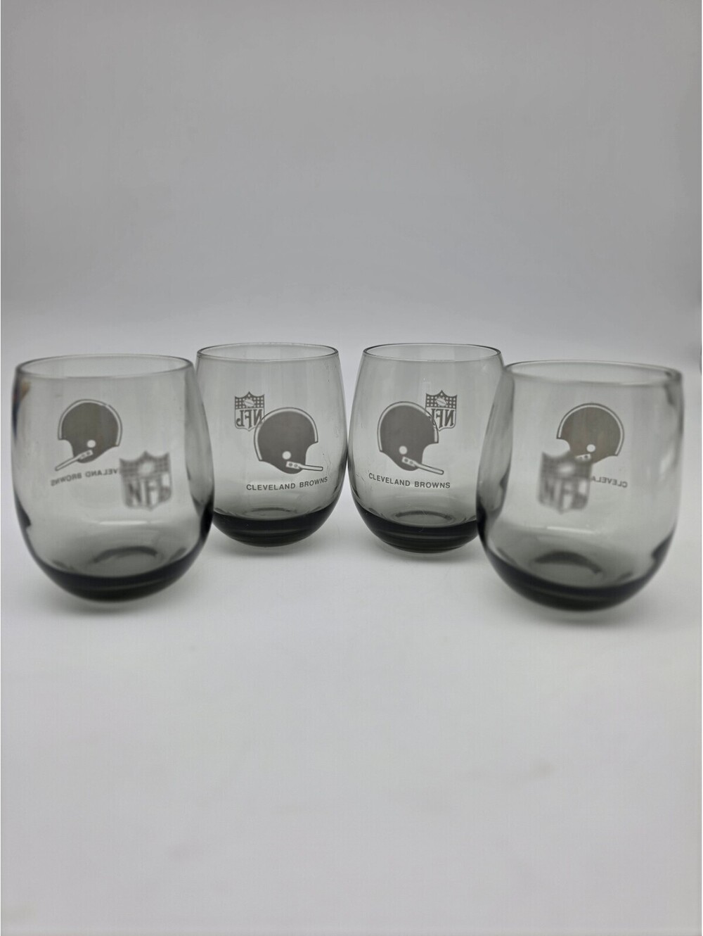 Set of 4 Vintage NFL Cleveland Browns Whisky Glasses